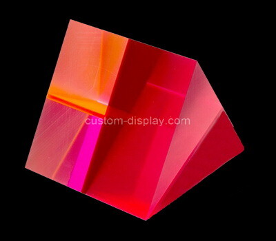 Custom neon red triangle plexiglass block