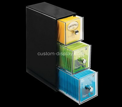 Custom acrylic 3 drawers teabags boxes