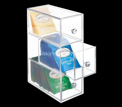 Custom acrylic 3 drawers tea bags boxes