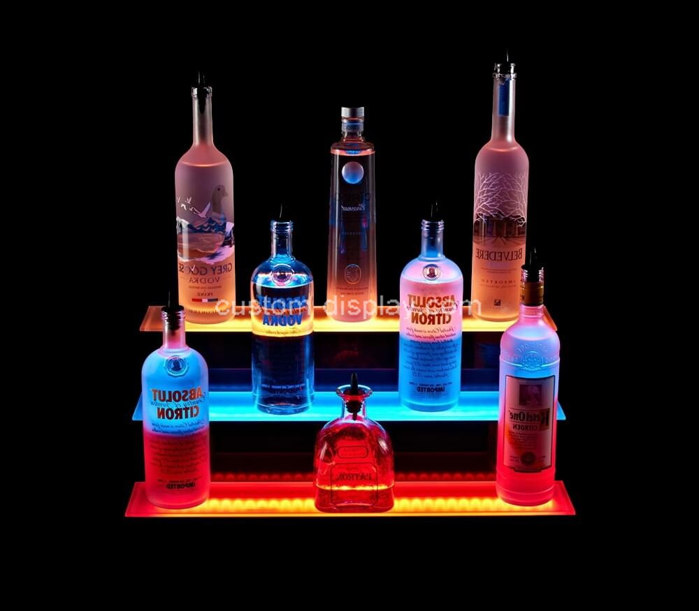 Custom acrylic luminous trapezoidal LED liquor bottle holder