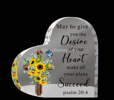 Custom acrylic heart inspirational gifts with bible verse prayers