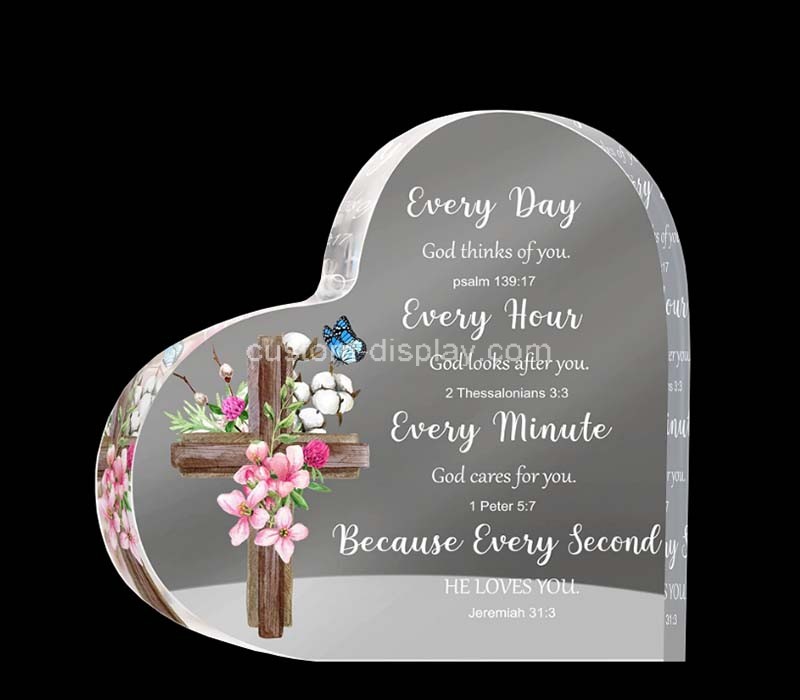 Custom acrylic heart inspirational gifts with bible verse