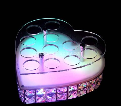 Custom wholesale acrylic KTV shotglass holder with LED light