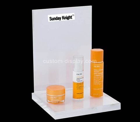 Custom wholesale plexiglass skincare display prop with backboard