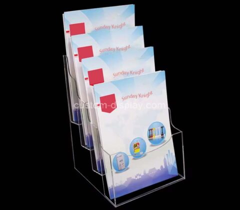 Custom wholesale acrylic 4 tiers brochure holder