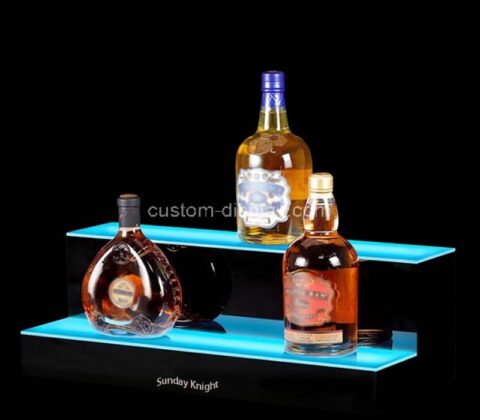 Custom wholesale acrylic 2-layer LED wine rack