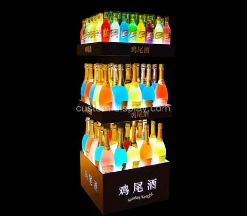 Custom wholesale acrylic 2-tiers LED cocktail display stand