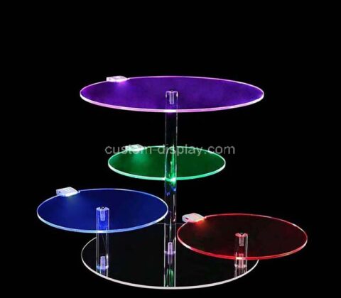 Custom wholesale acrylic 4 tiers LED cupcake tower stand