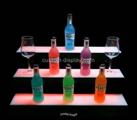 Custom wholesale acrylic 3 layers LED cocktail display stand
