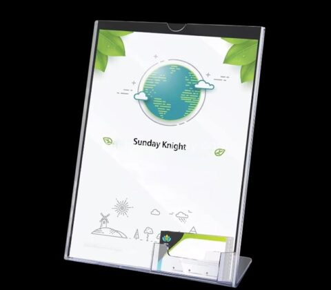 Custom wholesale acrylic sign holder with business card holder