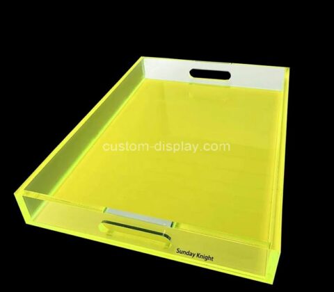 Custom wholesale acrylic food serving tray with handles