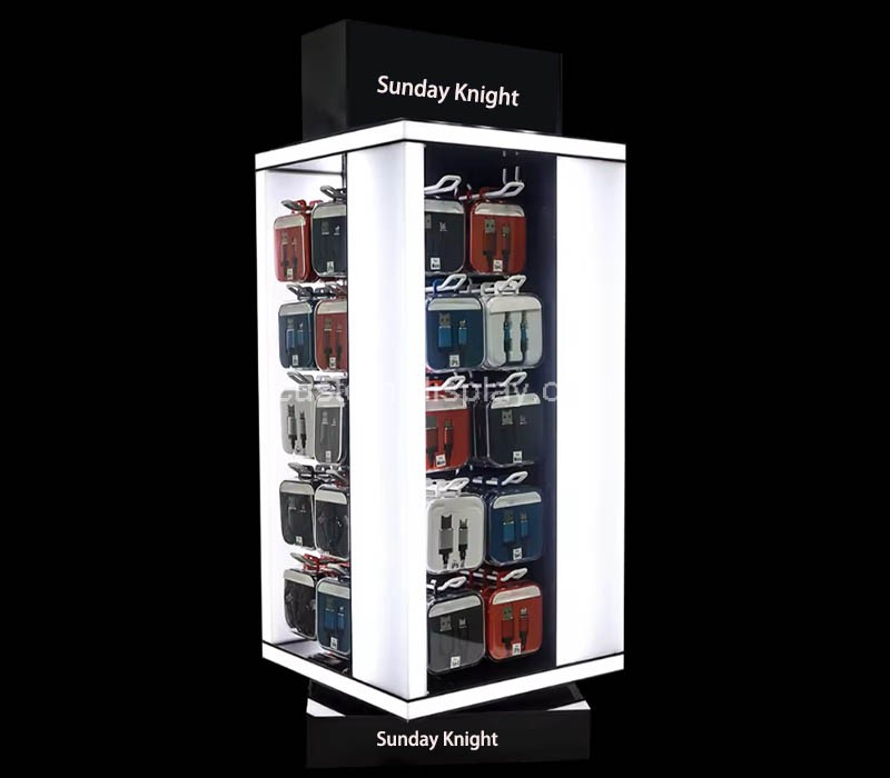 Custom wholesale acrylic phone accessories LED display cabinet