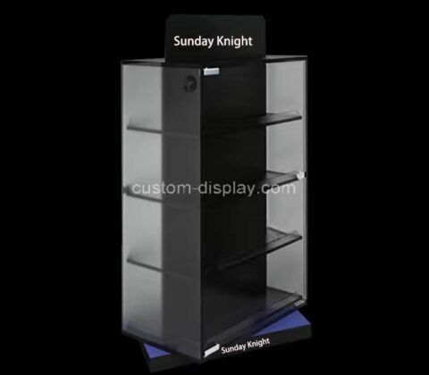 Custom acrylic rotating LED display cabinet with lock