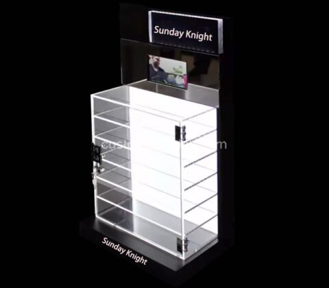 Custom acrylic rotating lockable LED display cabinet