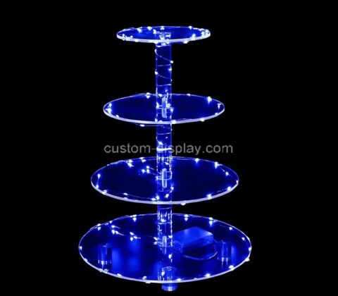 Wholesale custom acrylic 4 tiers cupcake LED tower stands