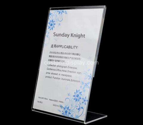 Wholesale custom acrylic L shape sign holder