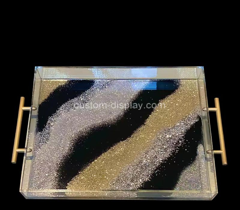 Wholesale custom glitter acrylic food serving tray