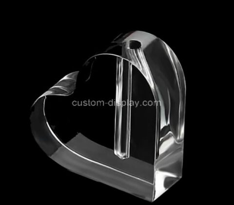 Custom wholesale acrylic heart shape bud vase