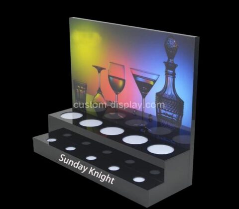 Wholesale custom acrylic wine bottles glasses LED display prop