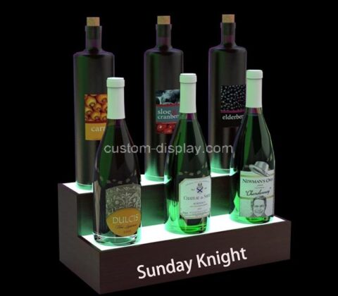 Wholesale custom acrylic bar bottle LED display shelf